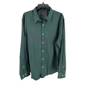 UNTUCKit Men's Norante Regular Fit Green Graph Plaid Shirt Size XXL